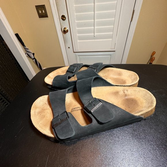 Birkenstock EUR 45 10.5  black nubuck sandal slipper unisex